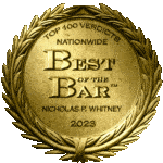 Image of award - "Top 100 Verdicts Nationwide - Best of the Bar - Nicholas Whitney, 2023"